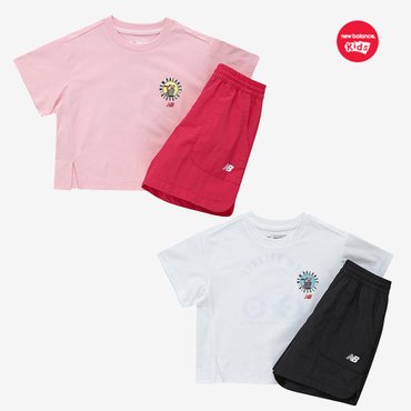 뉴발란스키즈 KIDS RIDER_여아 크롭 반팔셋업 (NK9YF2605G)