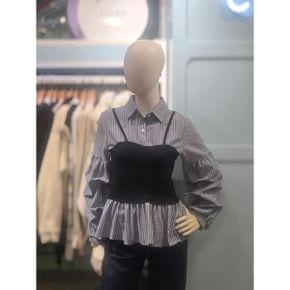 세이브존03  잔줄조끼 남방블라우스 AQCQ2WBL19A_P415375505