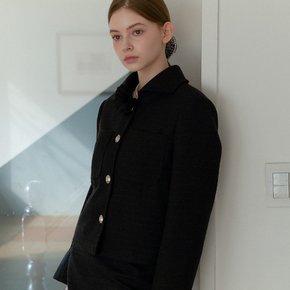 ROSE CORSAGE CLASSIC TWEED JACKET_BLACK