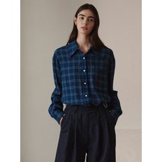 오버핏 체크셔츠 블루 OVERFIT CHECK SHIRT BLUE