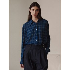 오버핏 체크셔츠 블루 OVERFIT CHECK SHIRT BLUE