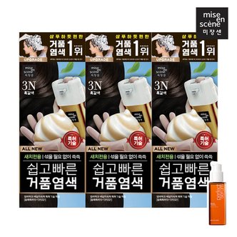 미쟝센 올뉴쉽고빠른 거품염색 3N 흑갈색 80g * 3입 +증정