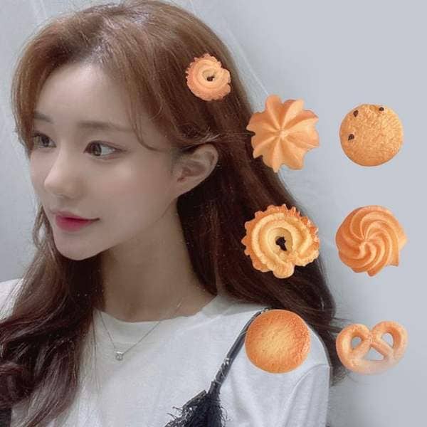 확대된 대표 달콤한 쿠키 집게핀 머리핀
