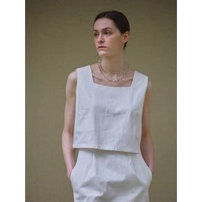 COTTON SLEEVELESS TOP (IVORY)