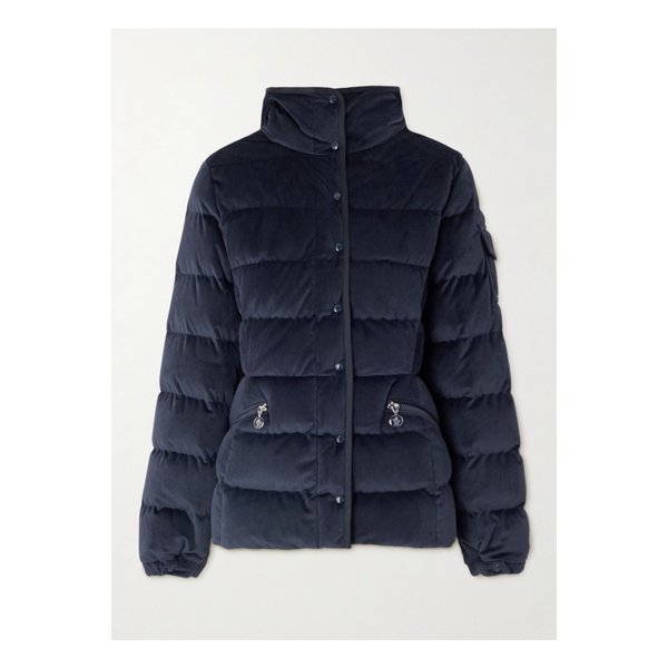 몽클레어 바란테 퀼팅 벨루어 후드 다운 재킷 네이비 46376663162891339
