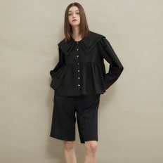 Sailor double collar blouse Black