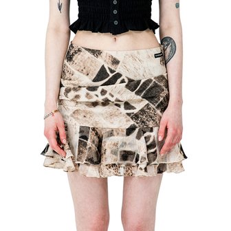 러닝하이(RUNNING HIGH) DRAPING FRILL SKIRT [BROWN]