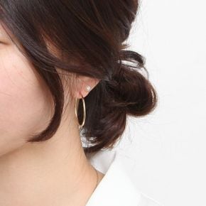 골드필드 기본 파이프 후프 링 귀걸이 원터치 14K 30mm 골드