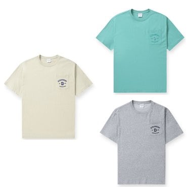 디스커버리 [24S/S] 디스커버리 DXRS59043 바시티 포켓 반팔티셔츠 반팔 남여 커플 티셔츠