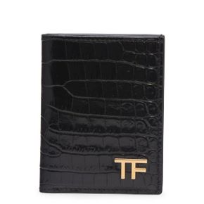 4114512 TOM FORD T-Line Alligator Embossed Leather Bifold Card Holder