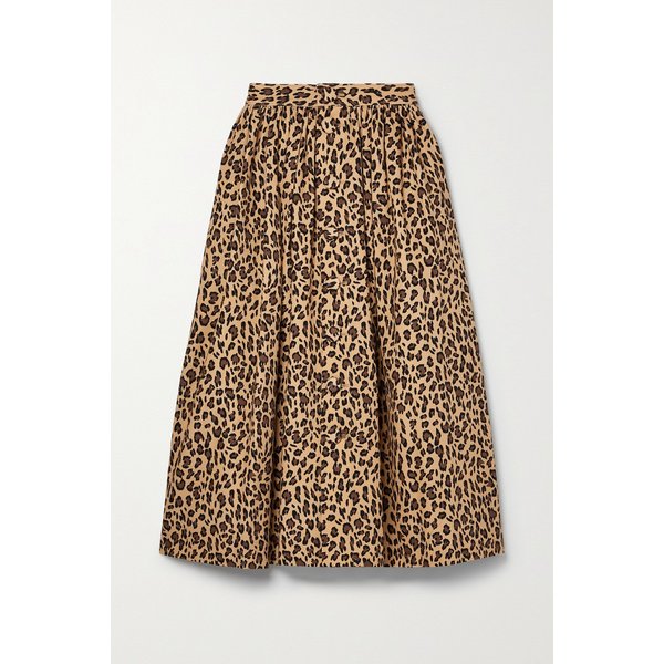 아담 립스 레오파드 프린트 코튼 트윌 미디 스커트 42247633208479762