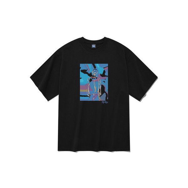 스틸 반팔 티셔츠 블랙