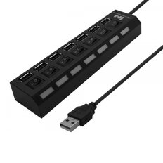 INV063 USB HUB 7포트 2.0 무전원 개별스위치 블랙