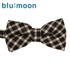 [blumoon] 블루문 넥타이 - 깅엄체크 브라운 보타이