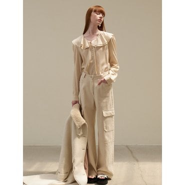 마론에디션 [리퍼브]23 Fall_ Beige Ruffle Blouse