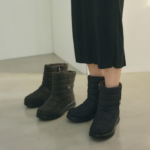 [옷자락] 여성 안감 털 패딩 지퍼 데일리 미들부츠