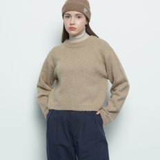 W17 alpaca crop knit beige