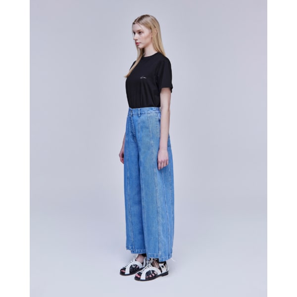 [파주점] [송지오우먼]송지오 컬렉션 어시메트릭 버티컬 데님 팬츠 블루 WH3PT730BL