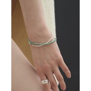 Summer Jade Bracelet (White/Turky Green)