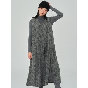 Flower Corduroy Gray Dress