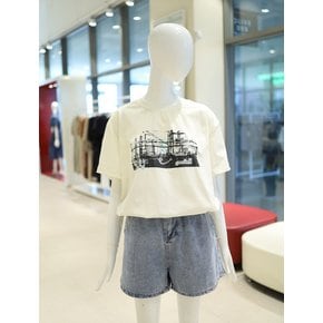 [여주점] 여성 자수프린팅라운드블라우스 YW5MB722