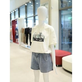 [여주점] 여성 자수프린팅라운드블라우스 YW5MB722