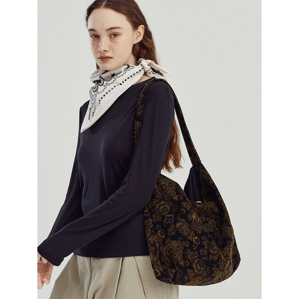 Vintage Floral Corduroy Bag_2 Colors (BLACK, BROWN)