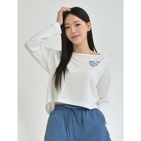 백슬릿 디테일 하트 그래픽 크롭 래쉬가드 / RJ393W