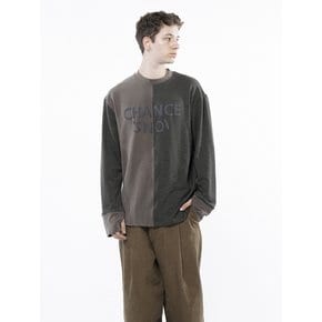 S`noi Reverse Slev Crew-neck Sweat - Khaki Brown /M243MT01KA