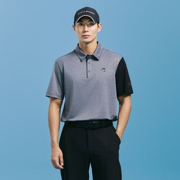챌린저 남성 나일론 폴리 소매 배색 카라 반팔 티셔츠