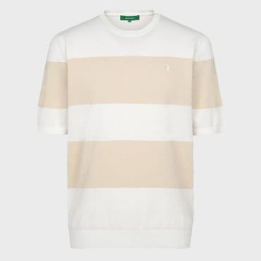 빈폴 [Green] 보더 반소매 라운드 니트  아이보리 (BC4351N030)