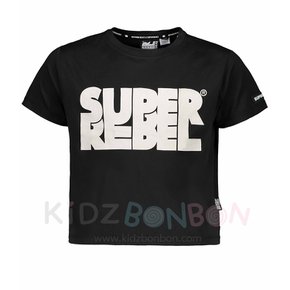 [SUPERREBEL] 슈퍼레벨 드라이핏 크롭 티셔츠_099 블랙 (BLACK) (최초판매가:59,000원)