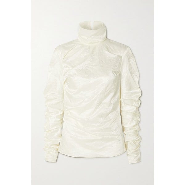 크링클 새틴 터틀넥 탑 화이트 1647597314126981