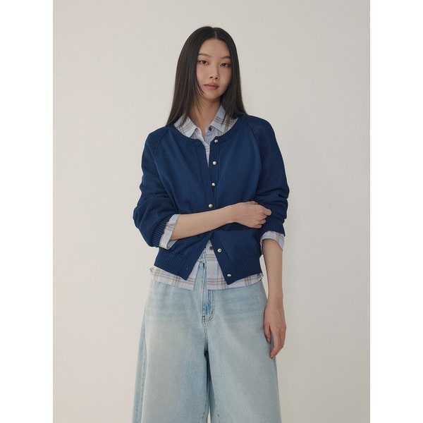 백 그래픽 니트 가디건_네이비 7116250409