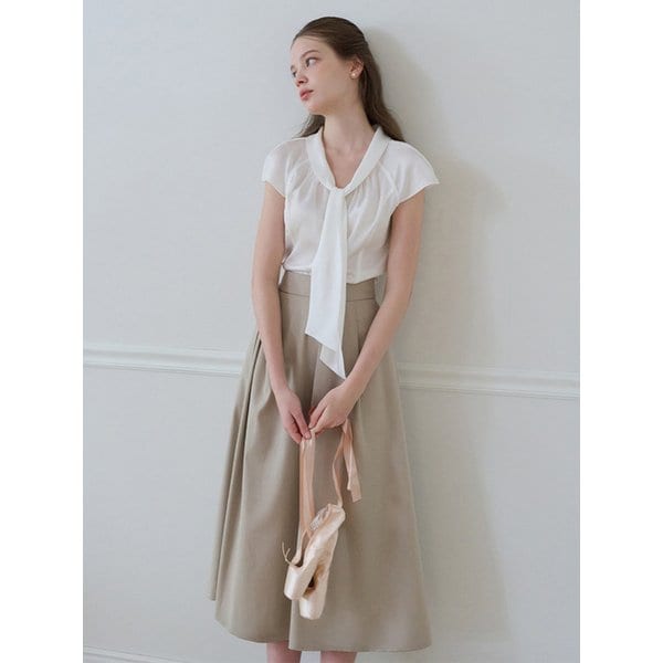 Soie Tie Blouse [White]