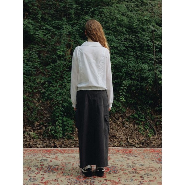 Mellow Collar Shirring Blouse White_F253BL01
