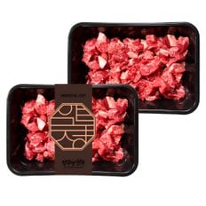 압구정한우 [냉장] 1++등급 한우 국거리 200g+200g 투뿔한우 국거리용 소고기 (근내지방도 7이상)