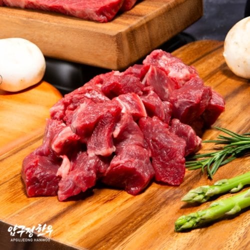 1++ 한우 국거리 세절육 마블링 및 신선 단면