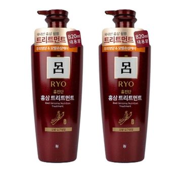  홍진단 홍삼 트리트먼트 손상모발용 려 820ml 2개