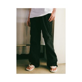 String Cargo Sharing Jogger Pants Black