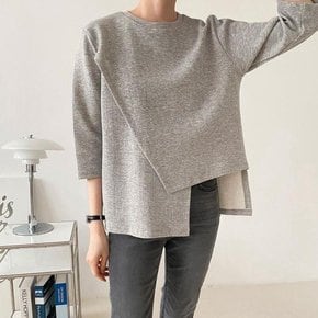 [다잇템] 여자 슬릿 조각 칠부 롱슬리브 코튼면 티셔츠