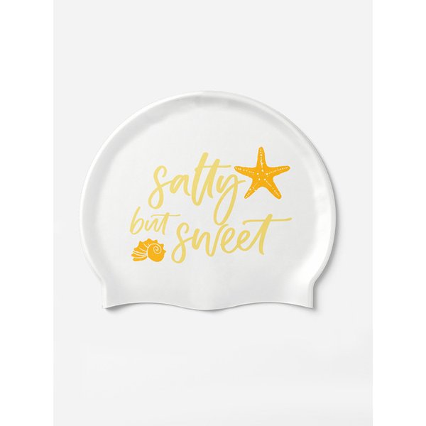 Salty but Sweet Yellow Silicone Swim Cap
