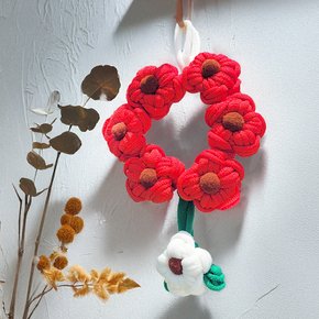 양말목 공예 가을 꽃 벽걸이 리스 환경구성 만들기 키트 / 환경판 수업교구 선물 DIY