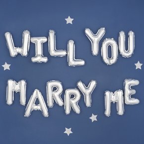 [원팩] 은박풍선세트 WILL YOU MARRY ME [실버]