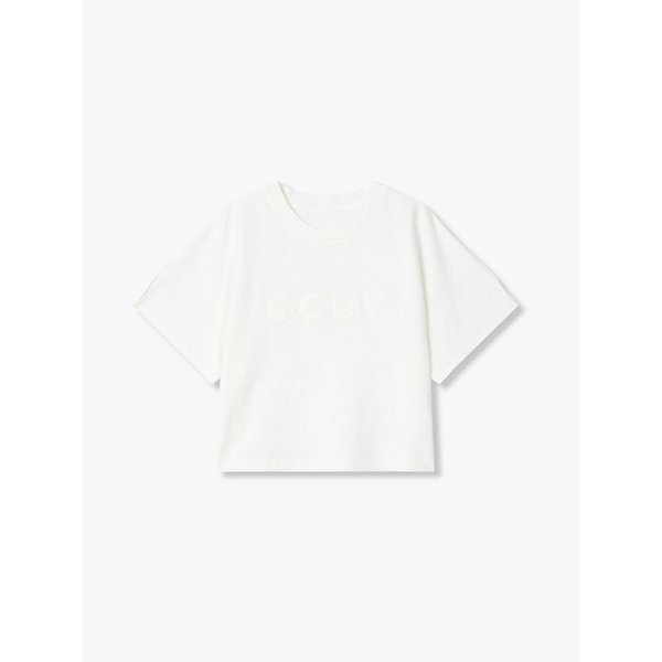 엠보 로고 숏 슬리브 티셔츠_화이트 7215240413