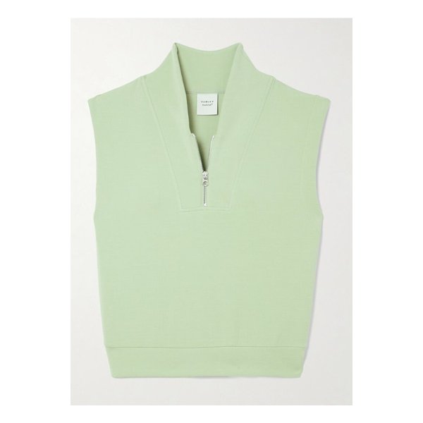 발리 로레타 저지 슬리브리스 하프집업 스웨트셔츠 세이지 그린 1647597360122422