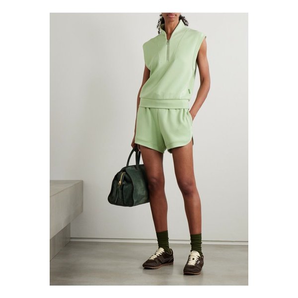 발리 로레타 저지 슬리브리스 하프집업 스웨트셔츠 세이지 그린 1647597360122422