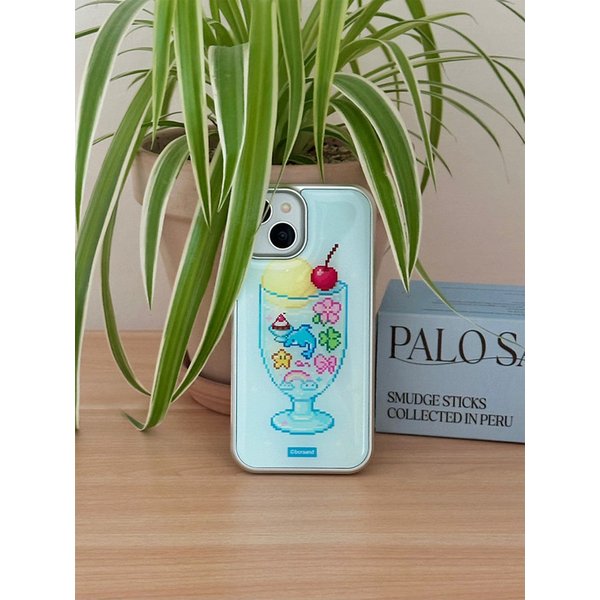 Retro ice cream soda Silver Epoxy case