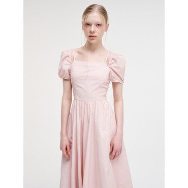 에트몽 Strap Slit Off Shoulder Dress, Pink