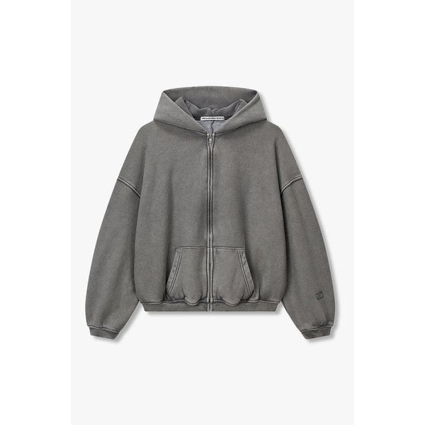 [UNISEX] 퍼프 로고 드롭 숄더 후디 집업 3625301003000